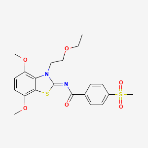 (Z)-N-(3-(2-ethoxyethyl)-4,7-dimethoxybenzo[d]thiazol-2(3H)-ylidene)-4-(methylsulfonyl)benzamide