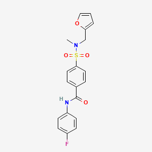 molecular formula C19H17FN2O4S B2683879 N-(4-fluorophenyl)-4-{[(furan-2-yl)methyl](methyl)sulfamoyl}benzamide CAS No. 941915-00-0