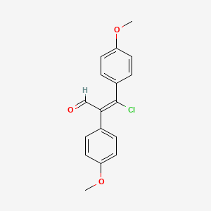 molecular formula C17H15ClO3 B2683916 (E)-3-chloro-2,3-bis(4-methoxyphenyl)acrylaldehyde CAS No. 181308-92-9; 19881-70-0