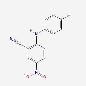 molecular formula C14H11N3O2 B2683940 2-[(4-Methylphenyl)amino]-5-nitrobenzonitrile CAS No. 860732-07-6