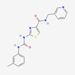 molecular formula C18H17N5O2S B2683943 N-(pyridin-3-ylmethyl)-2-(3-(m-tolyl)ureido)thiazole-4-carboxamide CAS No. 941988-75-6