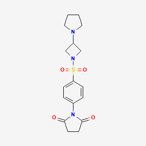 molecular formula C17H21N3O4S B2683953 1-(4-{[3-(Pyrrolidin-1-yl)azetidin-1-yl]sulfonyl}phenyl)pyrrolidine-2,5-dione CAS No. 2309589-01-1
