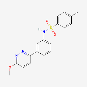 molecular formula C18H17N3O3S B2683962 N-[3-(6-methoxypyridazin-3-yl)phenyl]-4-methylbenzene-1-sulfonamide CAS No. 895803-89-1