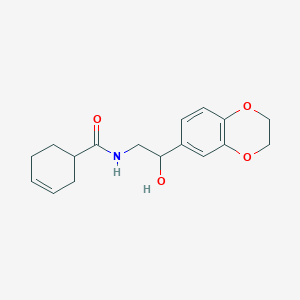 molecular formula C17H21NO4 B2683976 N-[2-(2,3-dihydro-1,4-benzodioxin-6-yl)-2-hydroxyethyl]cyclohex-3-ene-1-carboxamide CAS No. 2034262-26-3