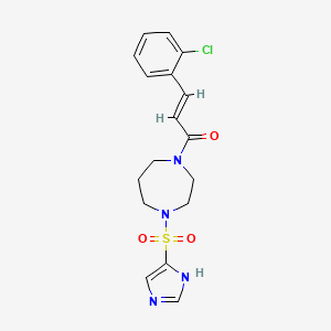 (E)-1-(4-((1H-imidazol-4-yl)sulfonyl)-1,4-diazepan-1-yl)-3-(2-chlorophenyl)prop-2-en-1-one