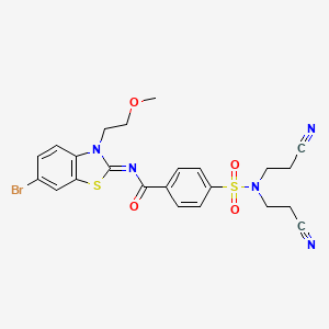 (Z)-4-(N,N-bis(2-cyanoethyl)sulfamoyl)-N-(6-bromo-3-(2-methoxyethyl)benzo[d]thiazol-2(3H)-ylidene)benzamide