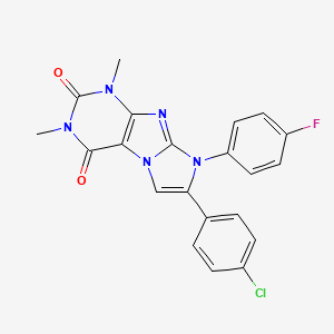 7-(4-chlorophenyl)-8-(4-fluorophenyl)-1,3-dimethyl-1H-imidazo[2,1-f]purine-2,4(3H,8H)-dione