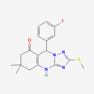 9-(3-fluorophenyl)-6,6-dimethyl-2-(methylthio)-5,6,7,9-tetrahydro-[1,2,4]triazolo[5,1-b]quinazolin-8(4H)-one