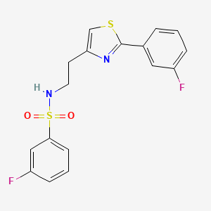 3-fluoro-N-[2-[2-(3-fluorophenyl)-1,3-thiazol-4-yl]ethyl]benzenesulfonamide