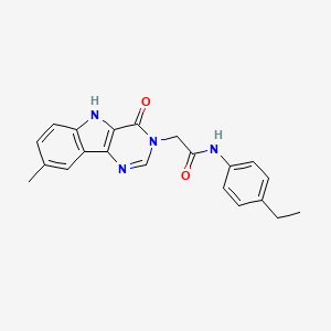 molecular formula C21H20N4O2 B2684012 N-(4-ethylphenyl)-2-{8-methyl-4-oxo-3H,4H,5H-pyrimido[5,4-b]indol-3-yl}acetamide CAS No. 1189434-33-0