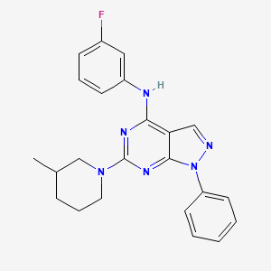 molecular formula C23H23FN6 B2684039 N-(3-fluorophenyl)-6-(3-methylpiperidin-1-yl)-1-phenyl-1H-pyrazolo[3,4-d]pyrimidin-4-amine CAS No. 921497-37-2