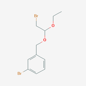 molecular formula C11H14Br2O2 B2684041 1-Bromo-3-[(2-bromo-1-ethoxyethoxy)methyl]benzene CAS No. 2055599-86-3