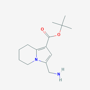 molecular formula C14H22N2O2 B2684097 Tert-butyl 3-(aminomethyl)-5,6,7,8-tetrahydroindolizine-1-carboxylate CAS No. 2248374-71-0