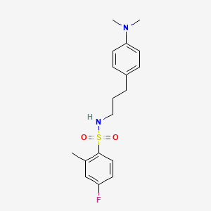 molecular formula C18H23FN2O2S B2684124 N-(3-(4-(dimethylamino)phenyl)propyl)-4-fluoro-2-methylbenzenesulfonamide CAS No. 953976-32-4