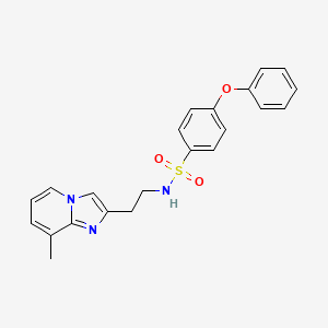 molecular formula C22H21N3O3S B2684150 N-(2-(8-methylimidazo[1,2-a]pyridin-2-yl)ethyl)-4-phenoxybenzenesulfonamide CAS No. 868979-16-2