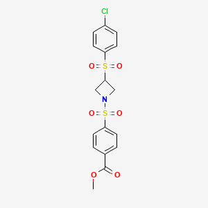 molecular formula C17H16ClNO6S2 B2684209 methyl 4-{[3-(4-chlorobenzenesulfonyl)azetidin-1-yl]sulfonyl}benzoate CAS No. 1797317-73-7