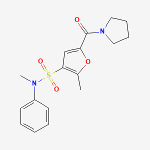 N,2-dimethyl-N-phenyl-5-(pyrrolidine-1-carbonyl)furan-3-sulfonamide