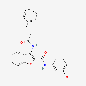 N-(3-methoxyphenyl)-3-(3-phenylpropanamido)benzofuran-2-carboxamide
