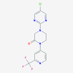 4-(5-Chloropyrimidin-2-yl)-1-[2-(trifluoromethyl)pyridin-4-yl]piperazin-2-one