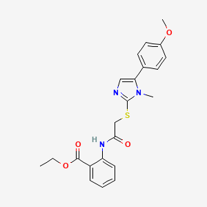 ethyl 2-[({[5-(4-methoxyphenyl)-1-methyl-1H-imidazol-2-yl]thio}acetyl)amino]benzoate