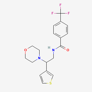 molecular formula C18H19F3N2O2S B2684254 N-[2-(morpholin-4-yl)-2-(thiophen-3-yl)ethyl]-4-(trifluoromethyl)benzamide CAS No. 946272-24-8