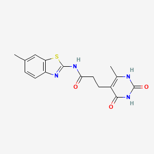 molecular formula C16H16N4O3S B2684282 3-(6-methyl-2,4-dioxo-1,2,3,4-tetrahydropyrimidin-5-yl)-N-(6-methylbenzo[d]thiazol-2-yl)propanamide CAS No. 1172397-90-8