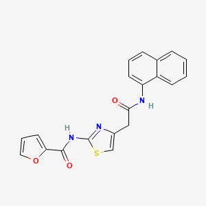 molecular formula C20H15N3O3S B2684288 N-(4-{[(naphthalen-1-yl)carbamoyl]methyl}-1,3-thiazol-2-yl)furan-2-carboxamide CAS No. 923139-77-9