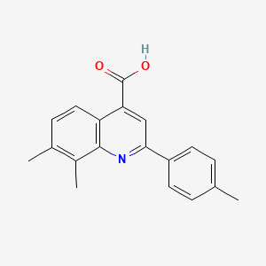 molecular formula C19H17NO2 B2684292 7,8-Dimethyl-2-(4-methylphenyl)quinoline-4-carboxylic acid CAS No. 436096-55-8