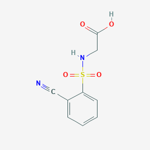 molecular formula C9H8N2O4S B2684293 {[(2-Cyanophenyl)sulfonyl]amino}acetic acid CAS No. 612044-14-1