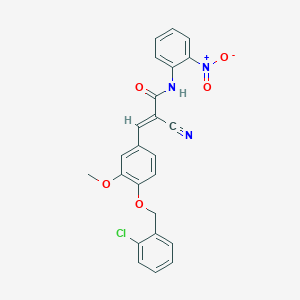 (E)-3-[4-[(2-chlorophenyl)methoxy]-3-methoxyphenyl]-2-cyano-N-(2-nitrophenyl)prop-2-enamide