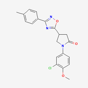 molecular formula C20H18ClN3O3 B2684309 1-(3-Chloro-4-methoxyphenyl)-4-[3-(4-methylphenyl)-1,2,4-oxadiazol-5-yl]pyrrolidin-2-one CAS No. 941891-92-5