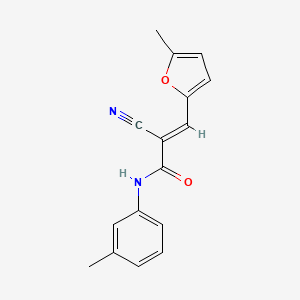 molecular formula C16H14N2O2 B2684360 (2E)-2-cyano-3-(5-methylfuran-2-yl)-N-(3-methylphenyl)prop-2-enamide CAS No. 327075-36-5