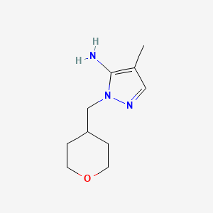 B2684385 4-Methyl-1-(oxan-4-ylmethyl)-1H-pyrazol-5-amine CAS No. 1247556-35-9