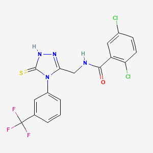 molecular formula C17H11Cl2F3N4OS B2684409 2,5-dichloro-N-({5-sulfanylidene-4-[3-(trifluoromethyl)phenyl]-4,5-dihydro-1H-1,2,4-triazol-3-yl}methyl)benzamide CAS No. 391887-04-0