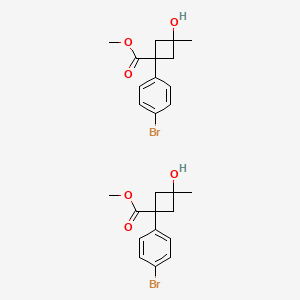molecular formula C26H30Br2O6 B2684412 (1r,3r)-methyl 1-(4-bromophenyl)-3-hydroxy-3-methylcyclobutanecarboxylate CAS No. 1431697-73-2