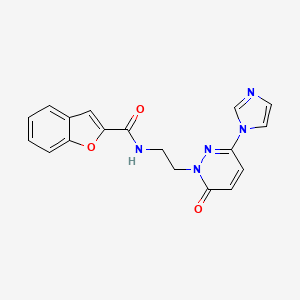 molecular formula C18H15N5O3 B2684421 N-(2-(3-(1H-imidazol-1-yl)-6-oxopyridazin-1(6H)-yl)ethyl)benzofuran-2-carboxamide CAS No. 1396863-53-8