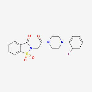 molecular formula C19H18FN3O4S B2684461 2-{2-[4-(2-fluorophenyl)piperazin-1-yl]-2-oxoethyl}-2,3-dihydro-1lambda6,2-benzothiazole-1,1,3-trione CAS No. 573938-97-3