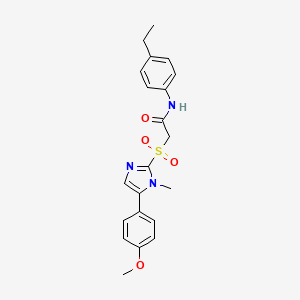 molecular formula C21H23N3O4S B2684467 N-(4-ethylphenyl)-2-((5-(4-methoxyphenyl)-1-methyl-1H-imidazol-2-yl)sulfonyl)acetamide CAS No. 922126-70-3