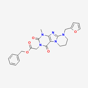 benzyl 2-(9-(furan-2-ylmethyl)-1-methyl-2,4-dioxo-1,2,6,7,8,9-hexahydropyrimido[2,1-f]purin-3(4H)-yl)acetate