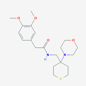 2-(3,4-Dimethoxyphenyl)-N-[(4-morpholin-4-ylthian-4-yl)methyl]acetamide