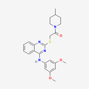 2-((4-((3,5-Dimethoxyphenyl)amino)quinazolin-2-yl)thio)-1-(4-methylpiperidin-1-yl)ethanone