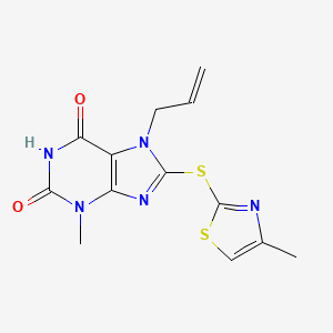 7-Allyl-3-methyl-8-(4-methyl-thiazol-2-ylsulfanyl)-3,7-dihydro-purine-2,6-dione