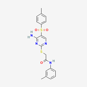 2-({4-amino-5-[(4-methylphenyl)sulfonyl]pyrimidin-2-yl}thio)-N-(3-methylphenyl)acetamide