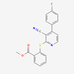 Methyl 2-{[3-cyano-4-(4-fluorophenyl)-2-pyridinyl]sulfanyl}benzenecarboxylate