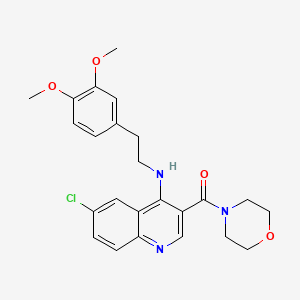 (6-Chloro-4-{[2-(3,4-dimethoxyphenyl)ethyl]amino}quinolin-3-yl)(morpholin-4-yl)methanone