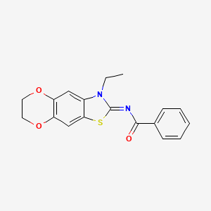N-(3-ethyl-6,7-dihydro-[1,4]dioxino[2,3-f][1,3]benzothiazol-2-ylidene)benzamide