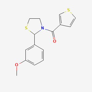(2-(3-Methoxyphenyl)thiazolidin-3-yl)(thiophen-3-yl)methanone