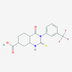 4-Oxo-2-sulfanylidene-3-[3-(trifluoromethyl)phenyl]-1,2,3,4-tetrahydroquinazoline-7-carboxylic acid
