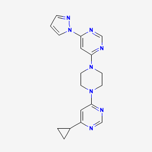 4-Cyclopropyl-6-[4-(6-pyrazol-1-ylpyrimidin-4-yl)piperazin-1-yl]pyrimidine