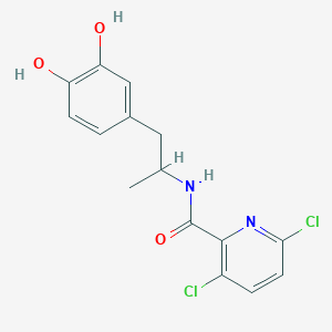 3,6-dichloro-N-[1-(3,4-dihydroxyphenyl)propan-2-yl]pyridine-2-carboxamide